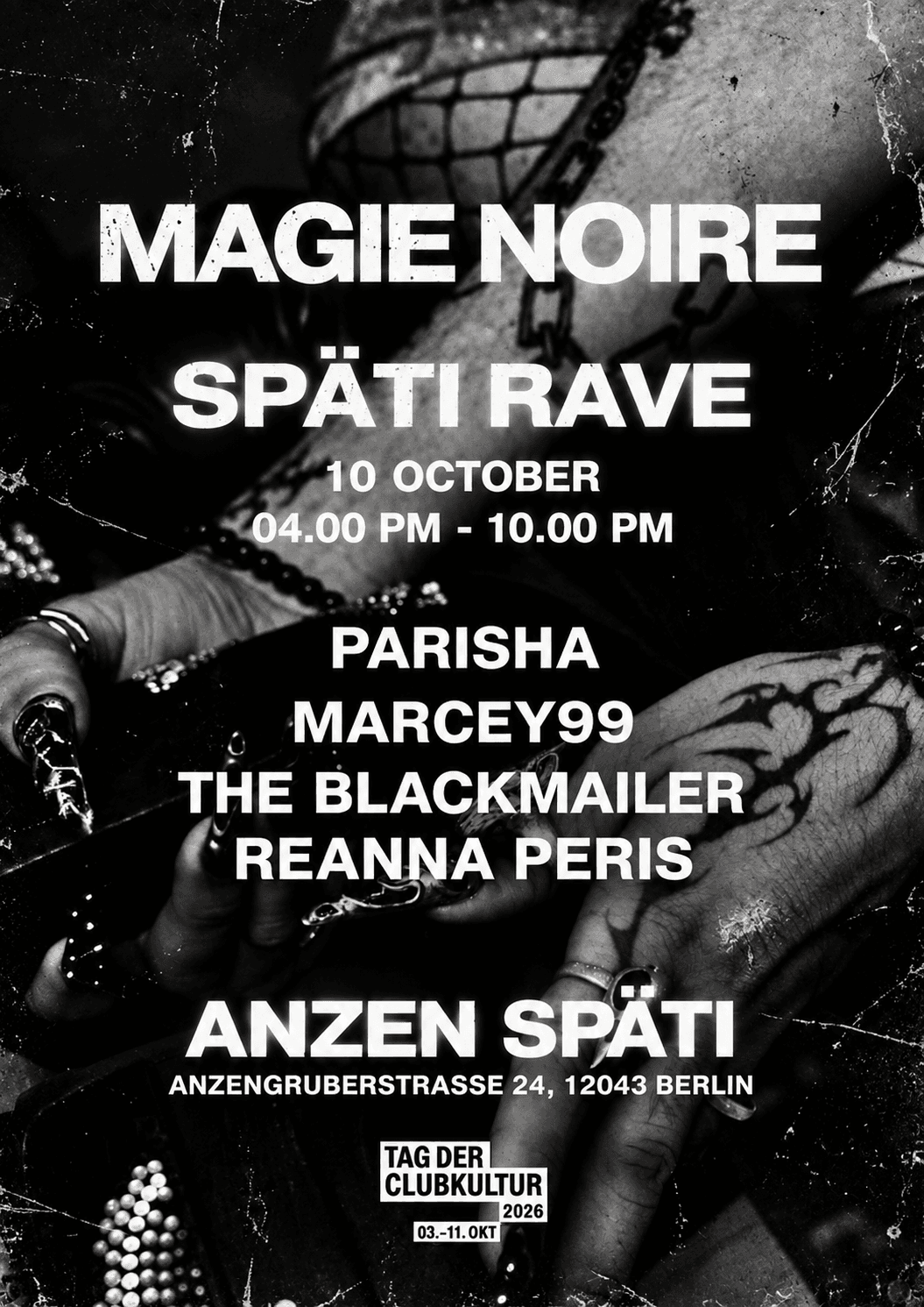 MAGIE NOIRE  (Tag der Clubkultur) Späti Rave 