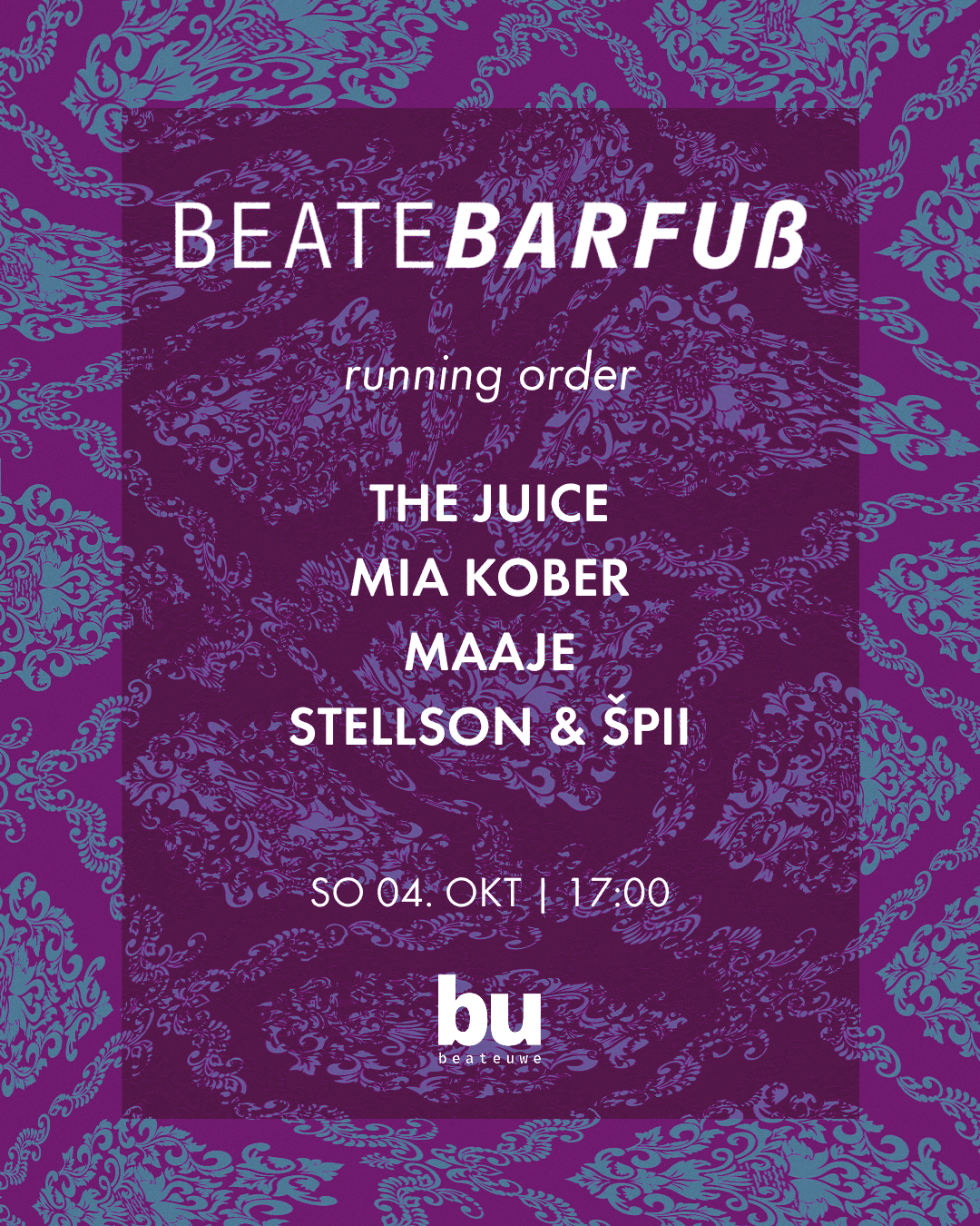 Beate Barfuß /// The Juice, Mia Kober, Maaje, Stellson & Špii
