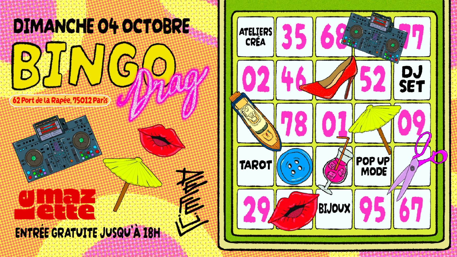 DÉFEÜL : Bingo Drag, DJ set, Ateliers & pop up !