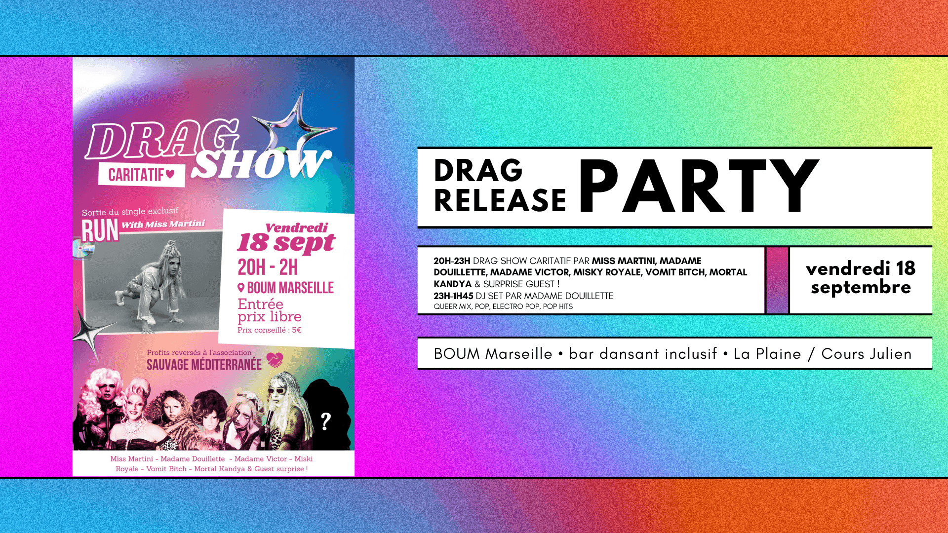 DRAG RELEASE PARTY ! Show & Dj Set Par Miss Martini & MORE