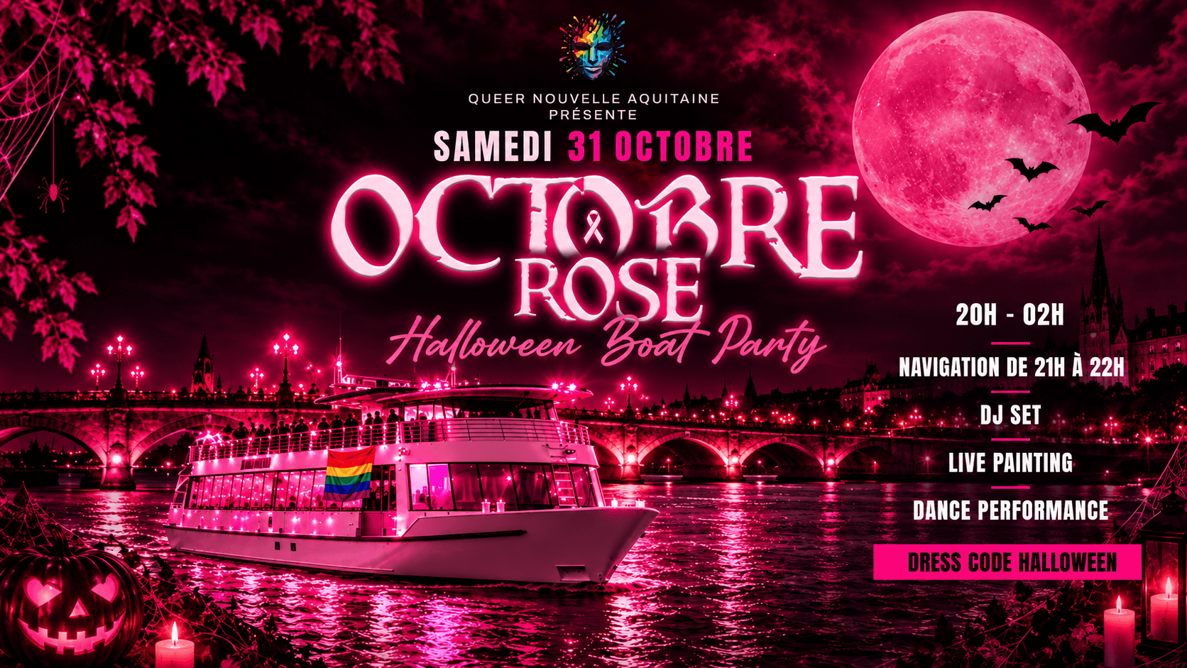 HALLOWEEN BOAT PARTY - Octobre rose