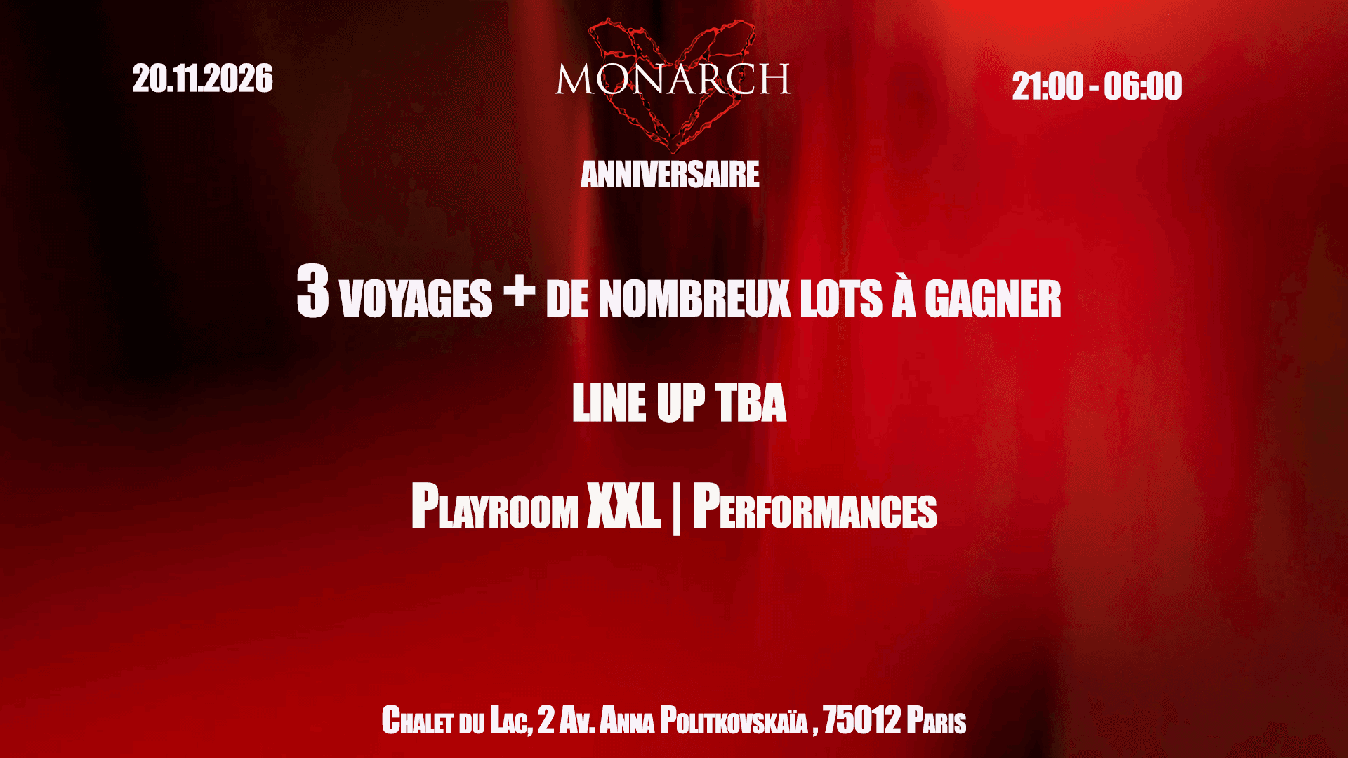 MONARCH - ANNIVERSAIRE - 20.11.2026
